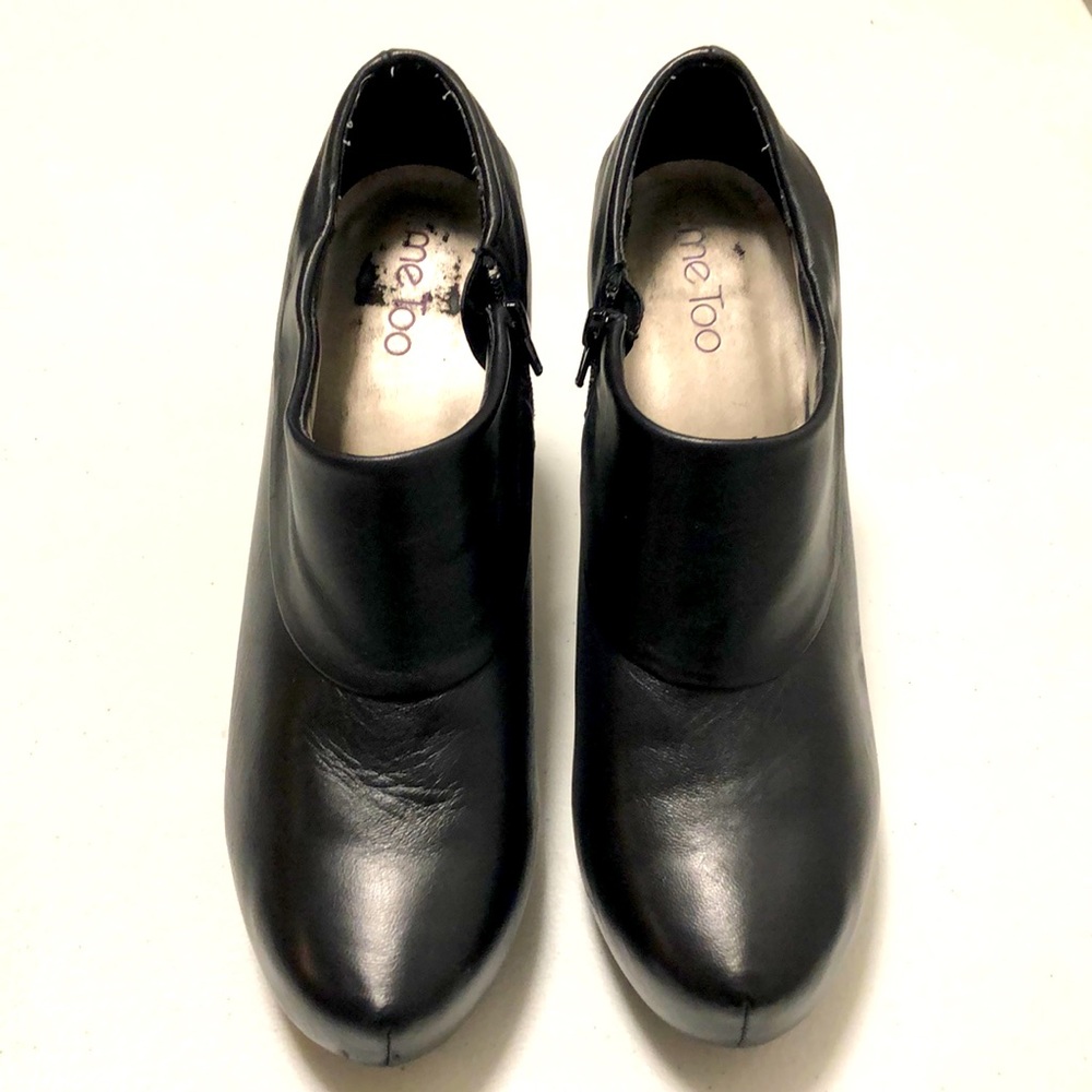 Zippered heeled booties, sz 10